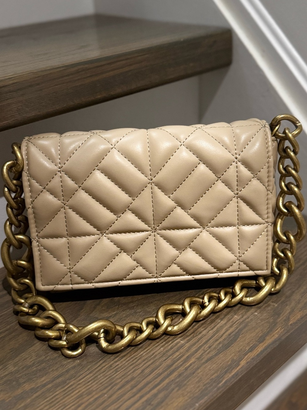 Zara - Quilted Leather Purse with Chain